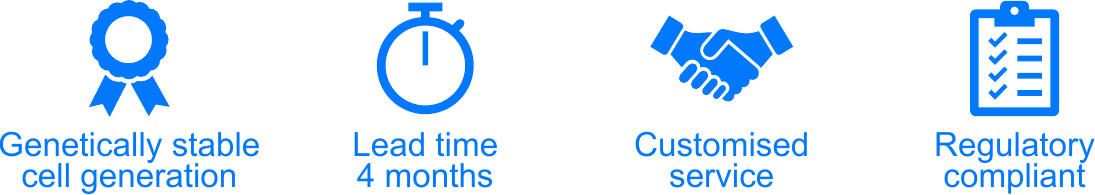 Custom iPSCs - genetically stable cell generation, lead time 4 months, customised service, regulatory compliant